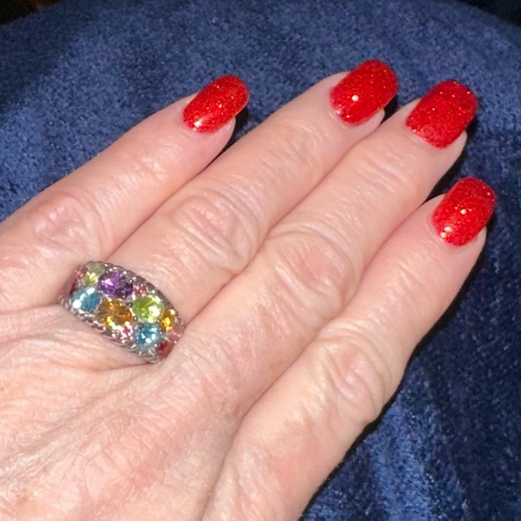 EFFY pear shaped rainbow gemstone ring - Picture 2 of 8